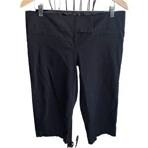 Maurices Solid Black Crop Capri Rayon Dress Pants Women's Size 9/10 Y2K 90s